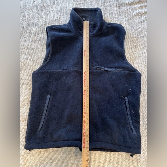 Eddie Bauer Men’s Vest Fleece Black Polartec Vintage Zip Jacket Fall Coat Medium - Picture 4 of 8